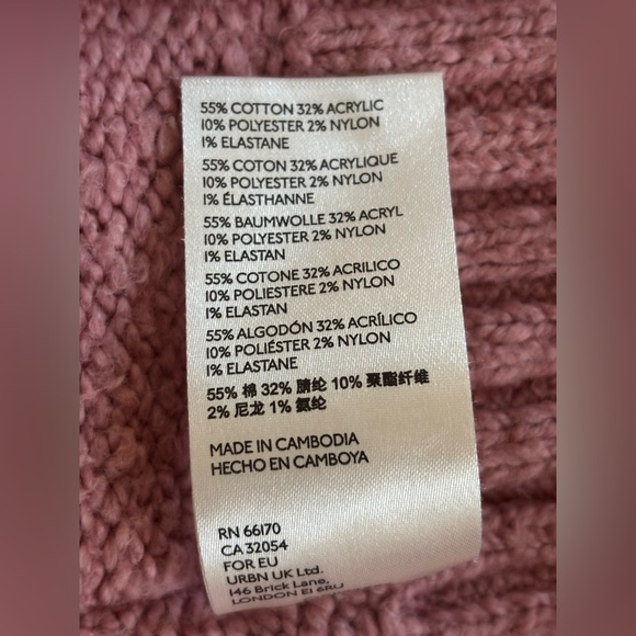 Free People Women's Over-sized Sweater, Size Large, Color Pink - Picture 4 of 8